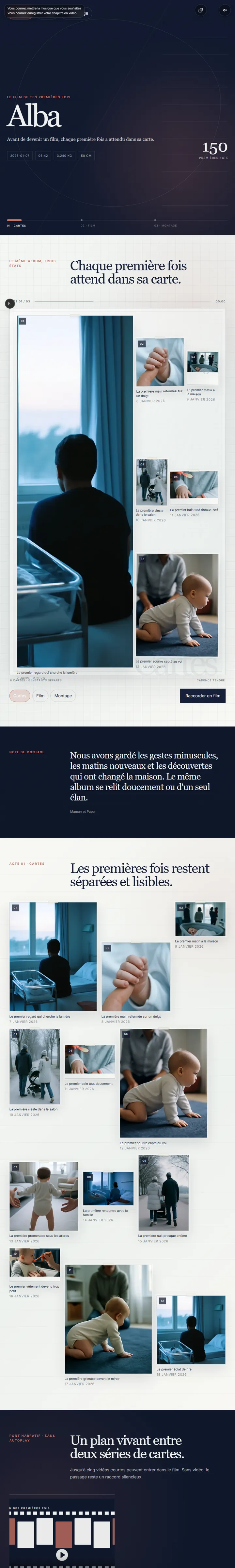 Aperçu — Fais passer les premières fois de cartes en film, puis retrouve-les dans un montage final.