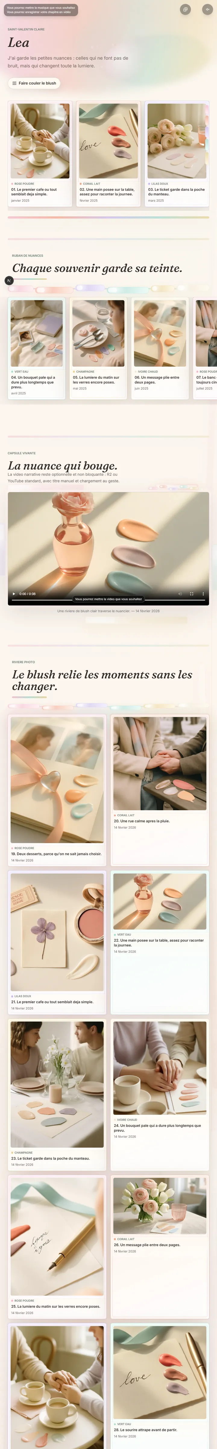 Aperçu — Un blush liquide qui coule de page en page et teinte vos souvenirs d’une rivière rosée.