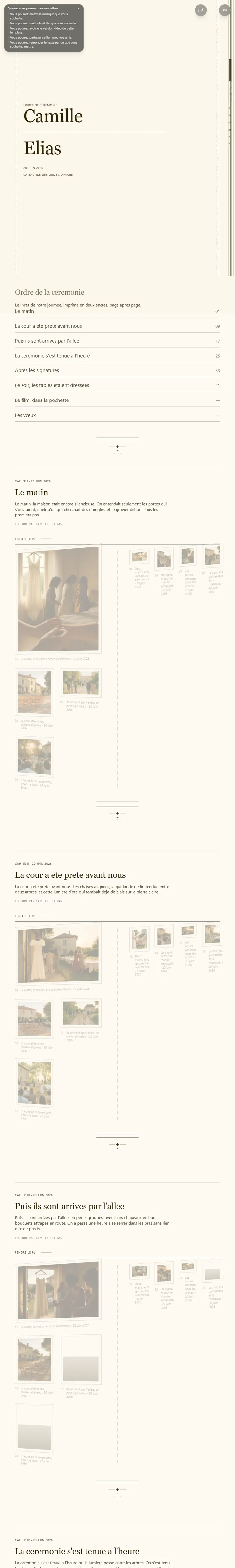 Aperçu — Plie tes souvenirs cahier après cahier, jusqu’à la double-page où deux prénoms se font face.